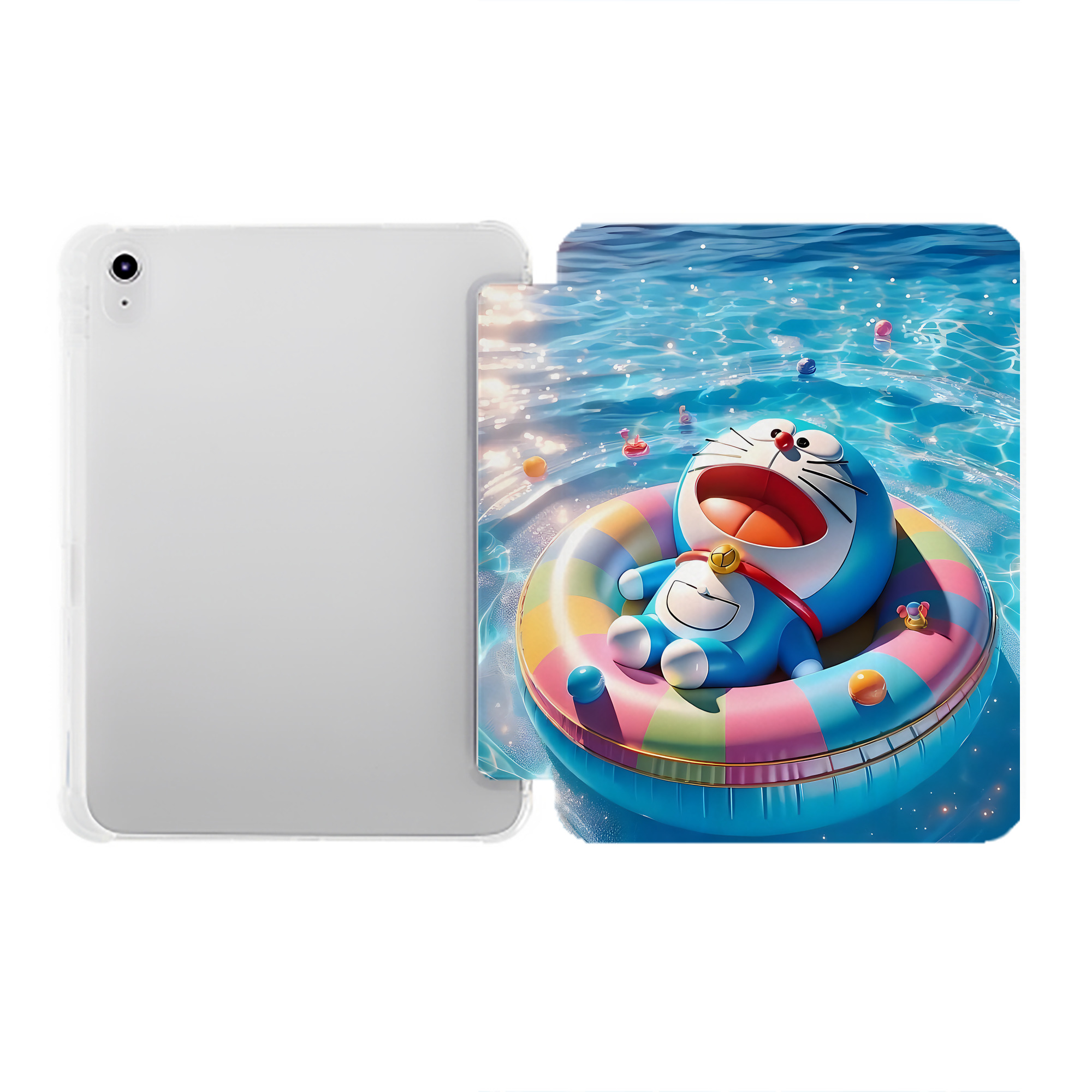 （画像用） ドラえもん Doraemon IPad ケース ペン収納付き 三つ折りスタンド PUレザー×シリコン 対応機種9.5/10.5/10.9インチ